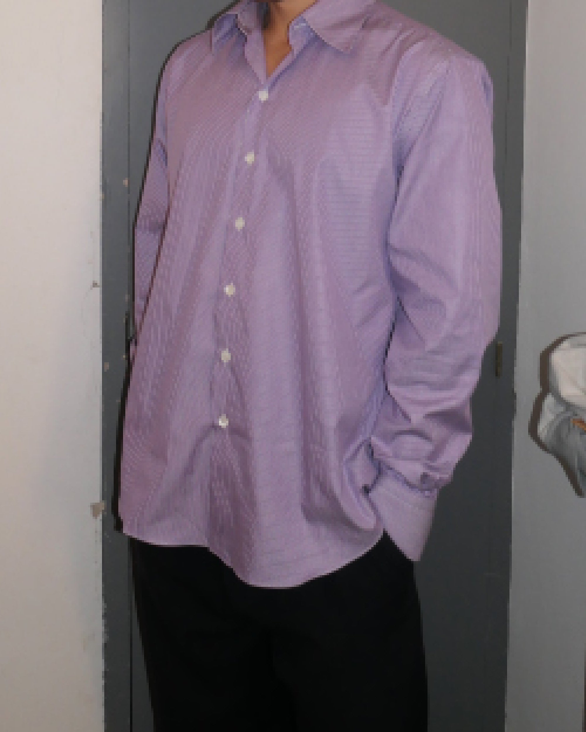 Purple/white stripes normal shirt