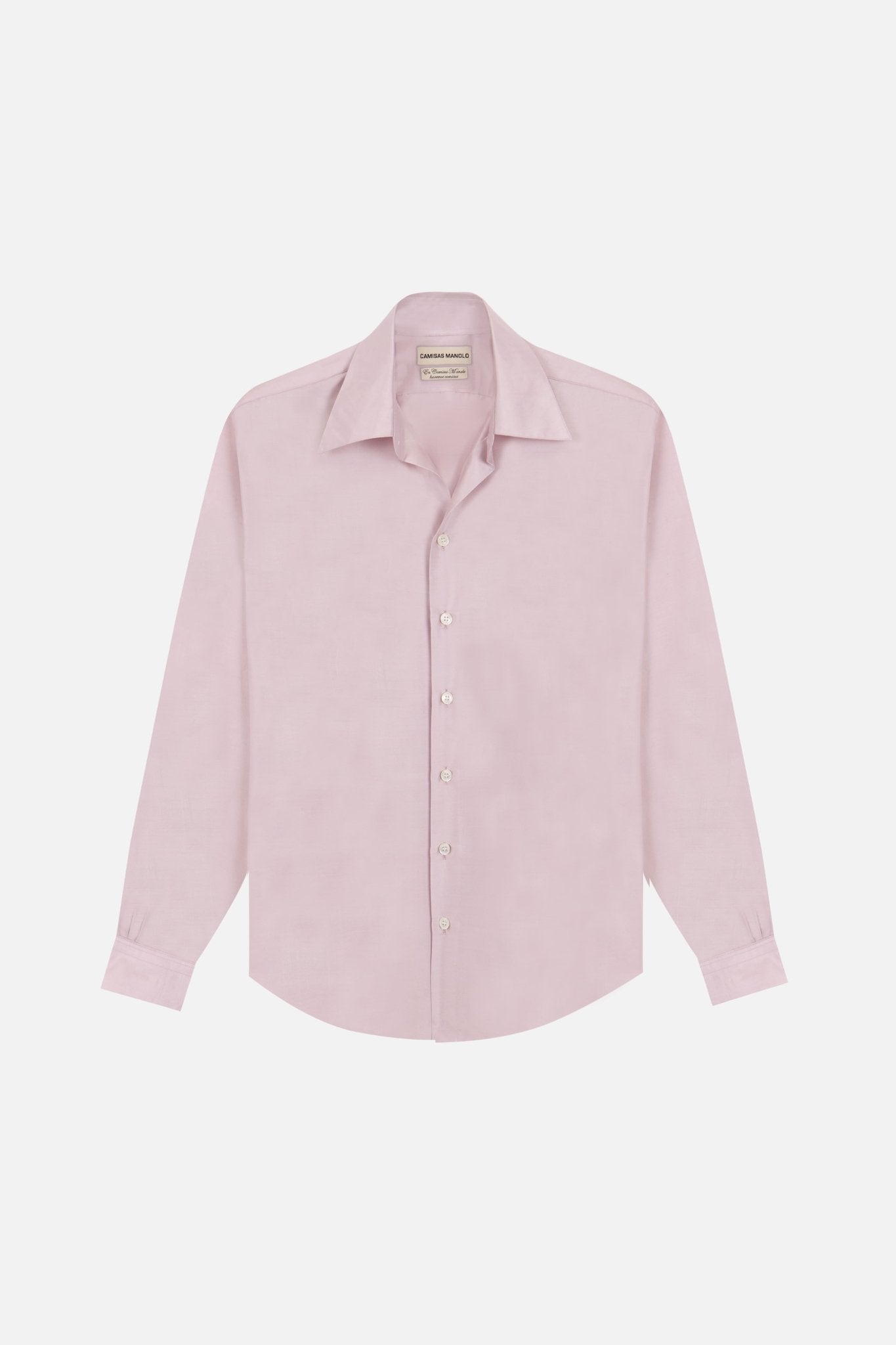 Pink raw silk normal shirt - Camisas Manolo