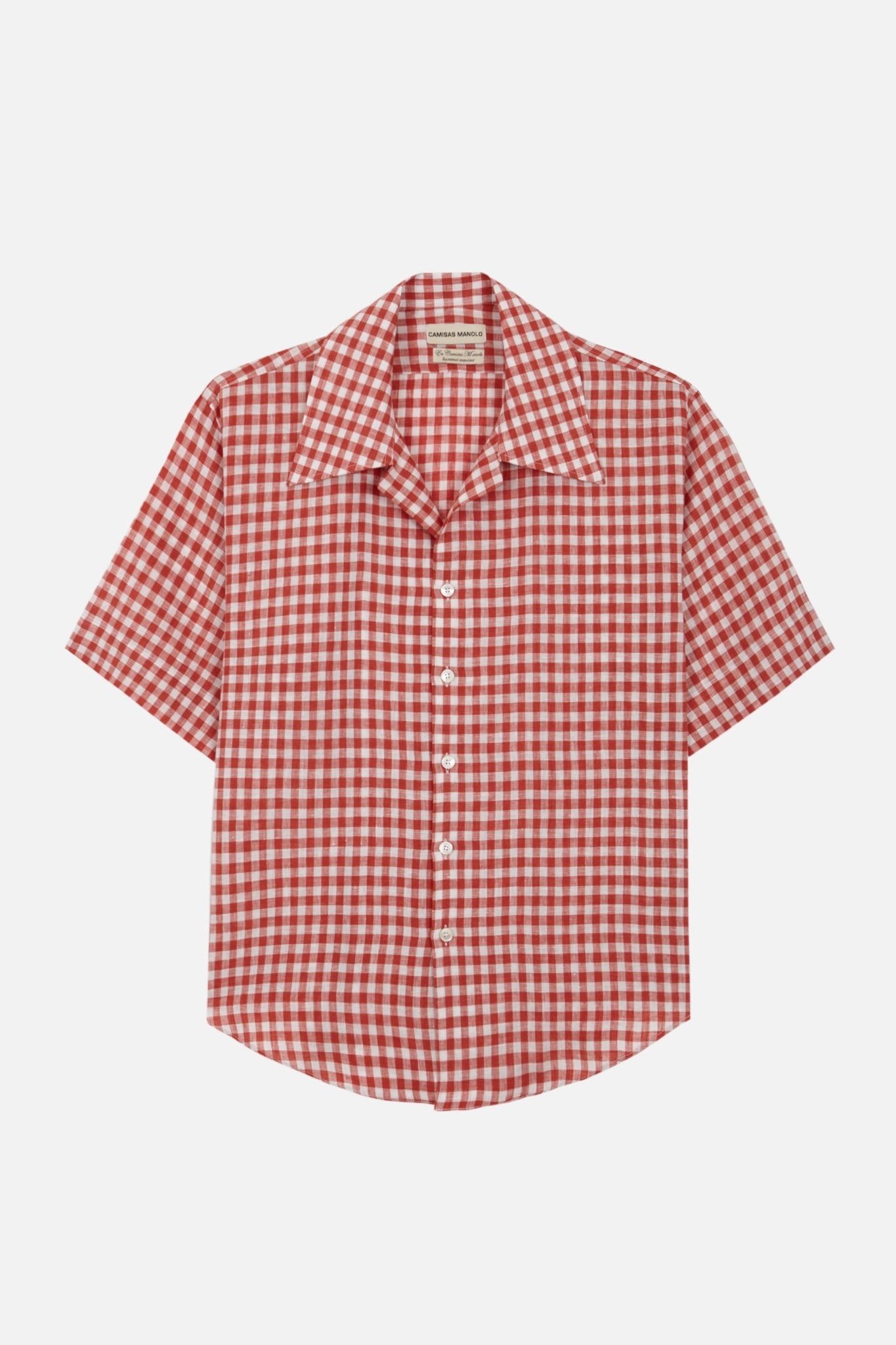 RED Gingham Check School shirt - Camisas Manolo