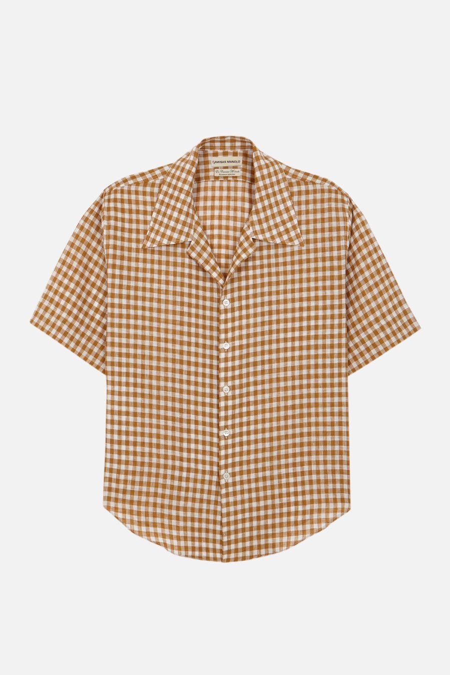 yellow gingham check school shirt - Camisas Manolo